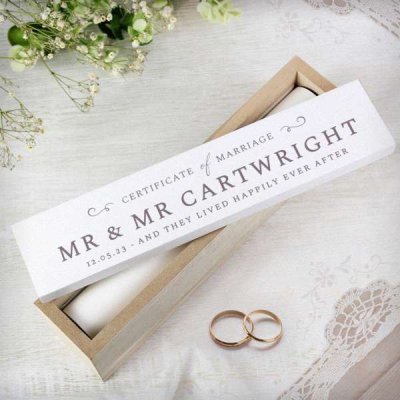 (image for) Personalised Wedding Wooden Certificate Holder