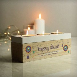 (image for) Personalised Diwali Triple Tealight Box
