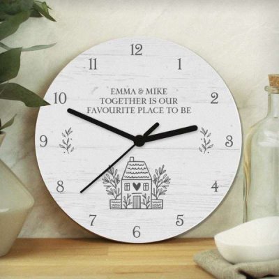 (image for) Personalised HOME Shabby Chic Wooden Clock