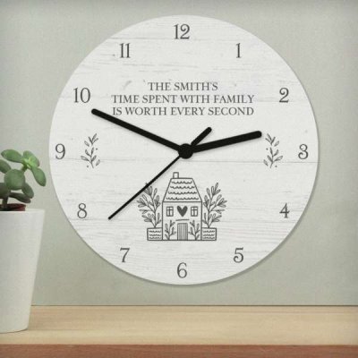 (image for) Personalised HOME Shabby Chic Wooden Clock