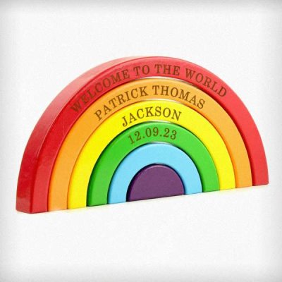 (image for) Personalised Wooden Rainbow Stacker