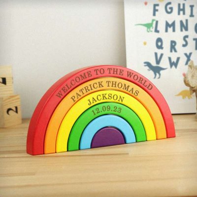 (image for) Personalised Wooden Rainbow Stacker
