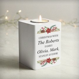 (image for) Personalised Christmas Wooden Tealight Holder