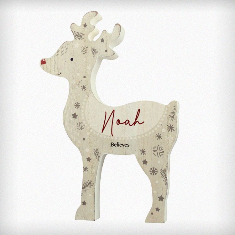 Modal Additional Images for Personalised Red Nosed Reindeer Ornament
