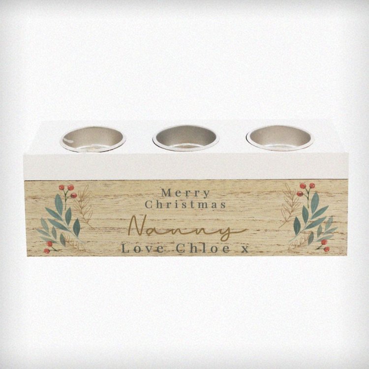 Modal Additional Images for Personalised Christmas Foliage Triple Tea Light Box