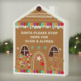 (image for) Personalised Gingerbread House Christmas Wooden Ornament