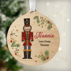 (image for) Personalised Christmas Nutcracker Wooden Bauble