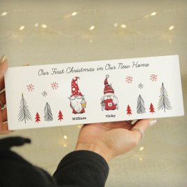 (image for) Personalised Gonk Family Christmas Wooden Mantel Decoration