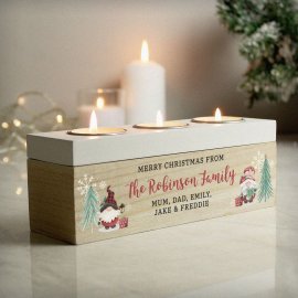 (image for) Personalised Christmas Gonk Triple Tea Light Box