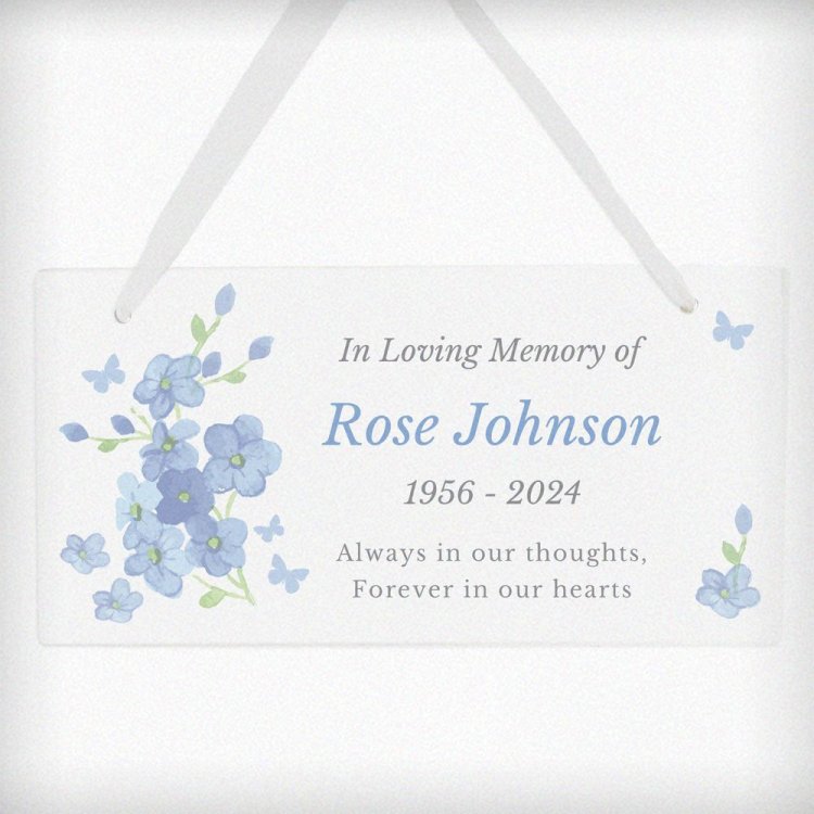 Modal Additional Images for Personalised Memorial Forget Me Not Wooden Sign
