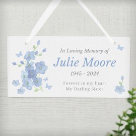 (image for) Personalised Memorial Forget Me Not Wooden Sign