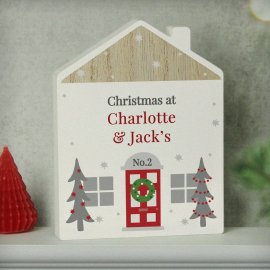 (image for) Personalised Christmas Wooden House Ornament