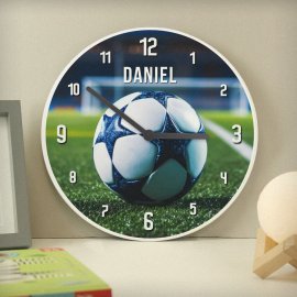 (image for) Personalised Football Wooden Childrens Clock