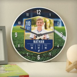 (image for) Personalised Football Photo Upload Childrens Clock