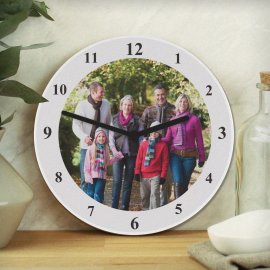 (image for) Personalised Photo Upload Wooden Clock