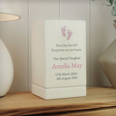 (image for) Personalised Baby Girl Small Wooden Urn