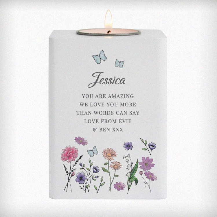 Modal Additional Images for Personalised Wild Flowers Tealight Holder
