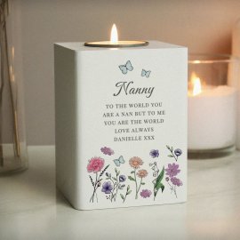 (image for) Personalised Wild Flowers Tealight Holder