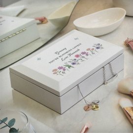 (image for) Personalised Wild Flowers Wooden Jewellery Box