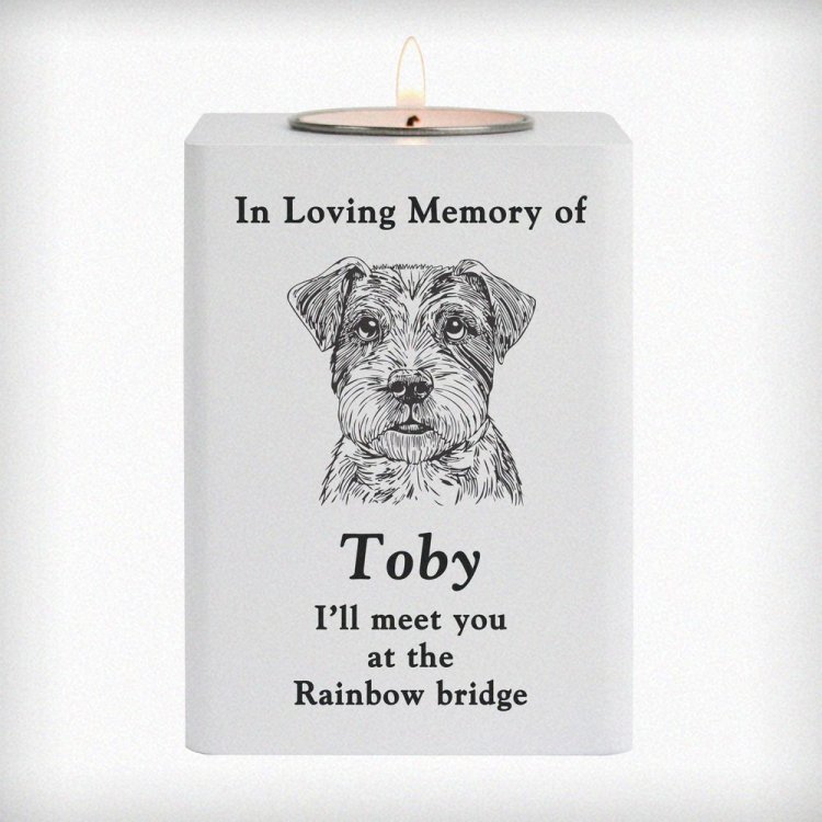 Modal Additional Images for Personalised Dog Breed Memorial Tealight Holder