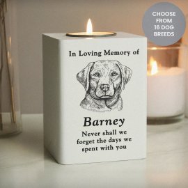 (image for) Personalised Dog Breed Memorial Tealight Holder