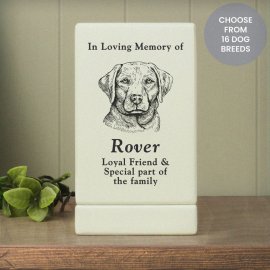 (image for) Personalised Dog Breed Small Memorial Urn