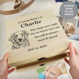 (image for) Personalised Dog Breed Memorial Large Keepsake Box
