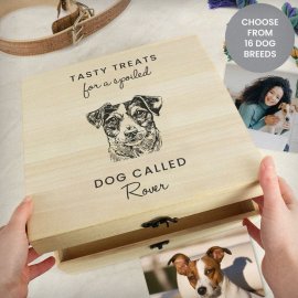 (image for) Personalised Dog Breed Wooden Storage Box