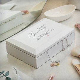 (image for) Personalised White Wooden Jewellery Box