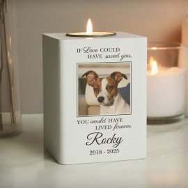 (image for) Personalised Pet Photo Upload Memorial Tealight Holder