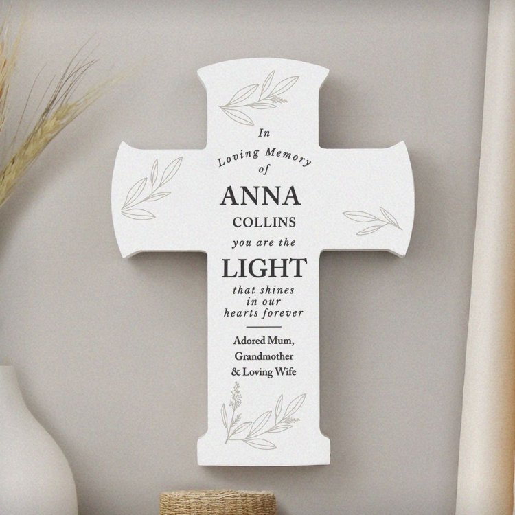 Modal Additional Images for Personalised In Loving Memory Cross Ornament
