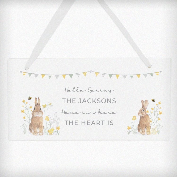 Modal Additional Images for Personalised Spring Bunny Wooden Sign