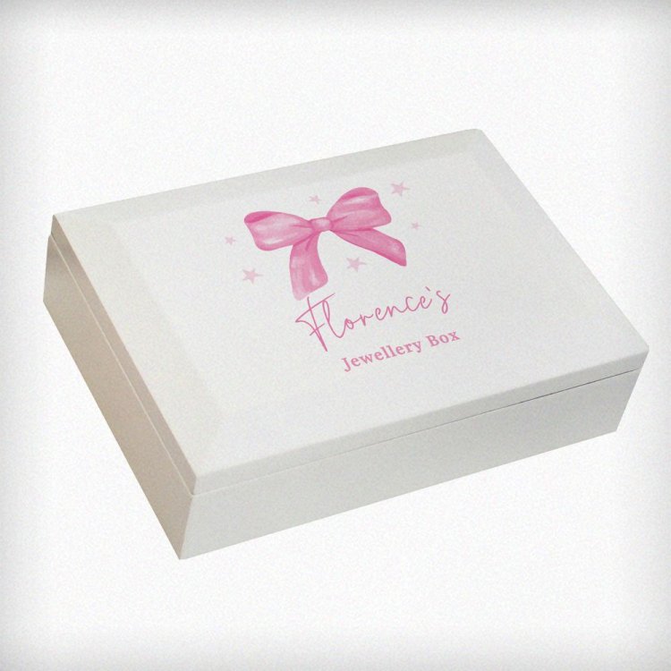 Modal Additional Images for Personalised Bow Jewellery Box