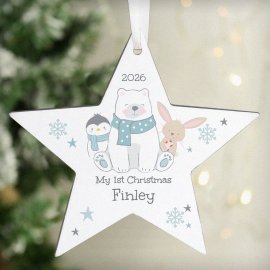 (image for) Personalised Polar Bear Christmas Star Ornament