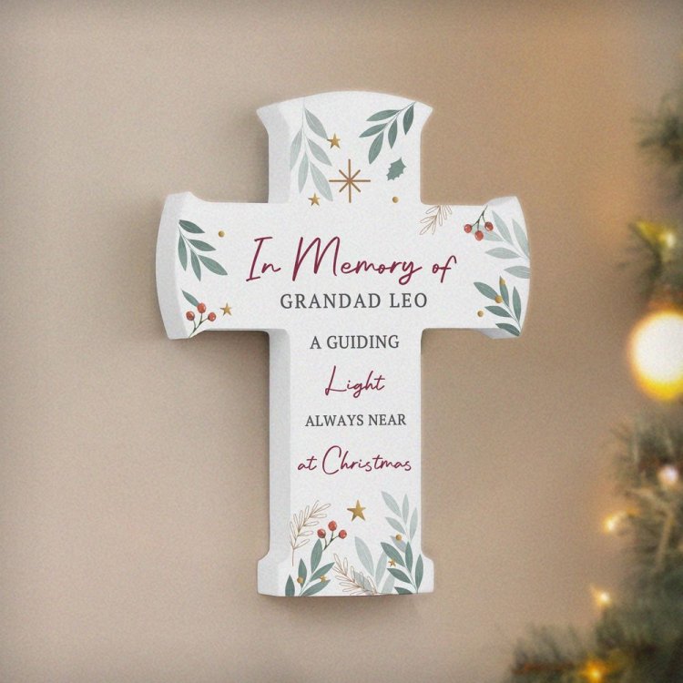 Modal Additional Images for Personalised Christmas Wooden Cross Ornament