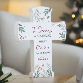 (image for) Personalised Christmas Wooden Cross Ornament