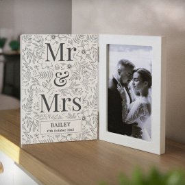 (image for) Personalised Wedding Wooden Hinged 6x4 Photo Frame