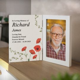 (image for) Personalised Memorial Wooden Hinged 6x4 Photo Frame