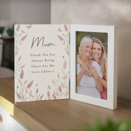 (image for) Personalised Floral Wooden Hinged 6x4 Photo Frame