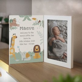 (image for) Personalised Animals Wooden Hinged 6x4 Photo Frame