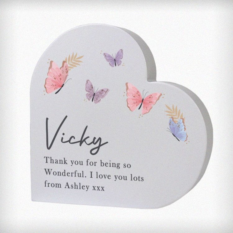 Modal Additional Images for Personalised Butterfly Grey Heart Ornament