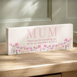 (image for) Personalised Floral Wooden Mum Ornament