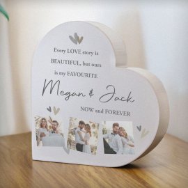 (image for) Personalised Photo Upload Grey Heart Ornament