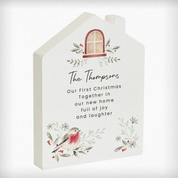 Modal Additional Images for Personalised Robin Wooden House Ornament