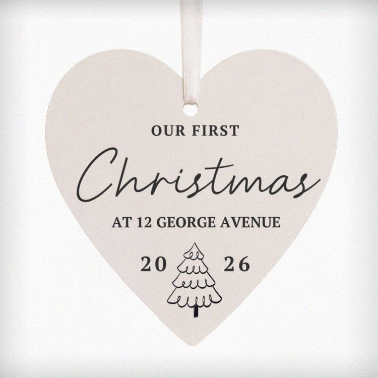 Modal Additional Images for Personalised Christmas Tree Wooden Heart Decoration