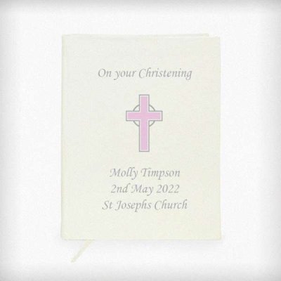 (image for) Personalised Pink Cross Holy Bible - Eco-friendly
