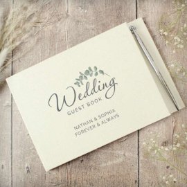(image for) Personalised Botanical Wedding Guest Book & Pen