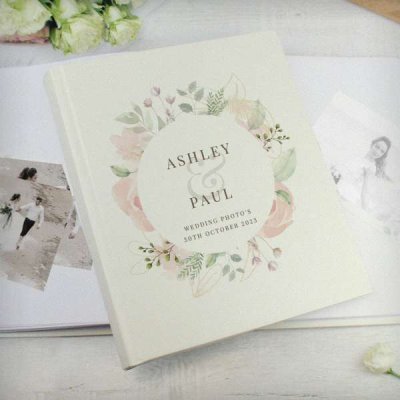 (image for) Personalised Floral Watercolour Traditional Photo Album