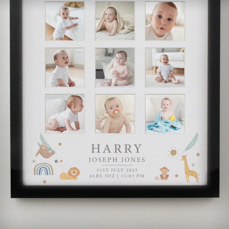 Modal Additional Images for Personalised Animals Black Multi Photo Frame