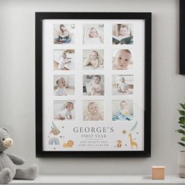 (image for) Personalised Animals Black Multi Photo Frame